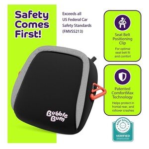 BubbleBum Black Booster Seat